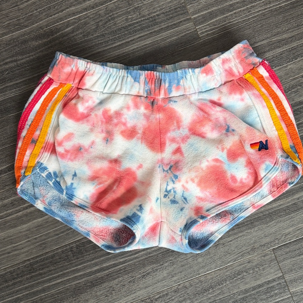 Aviator Nation Tye Dye Four stripe Jogging Shorts